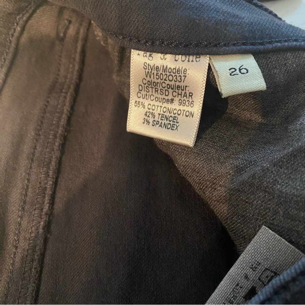 NWOT rag & bone distressed charcoal grey skinny jean - Picture 10 of 13